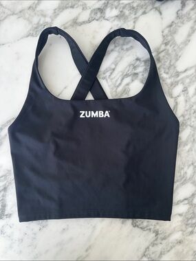 Zumba Black Strappy Crisscross Back Crop Top Small